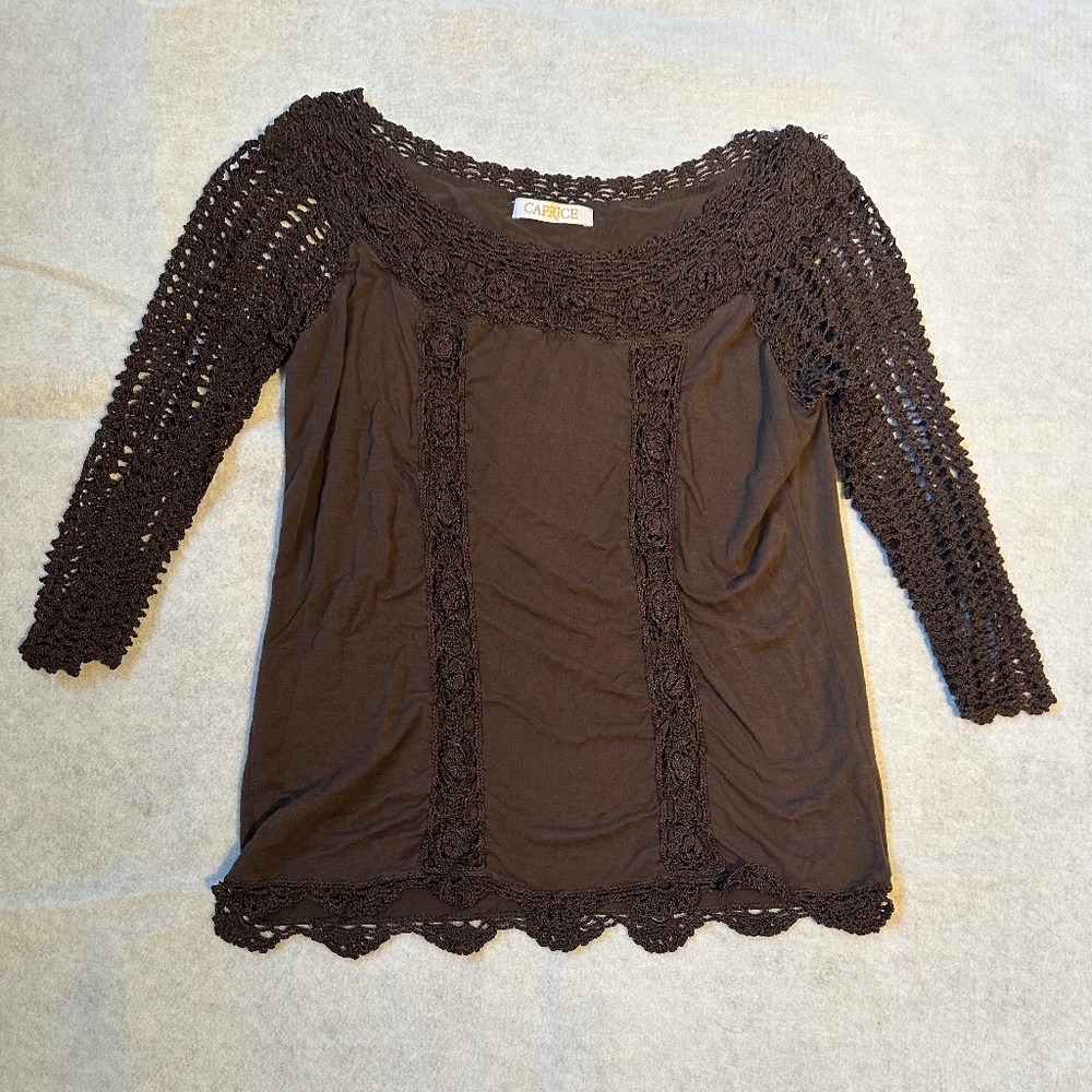 Crochet and cotton top